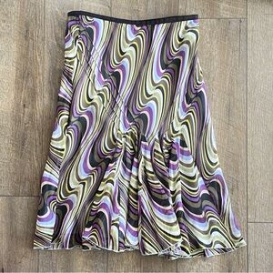 Silk Midi Skirt Swirl